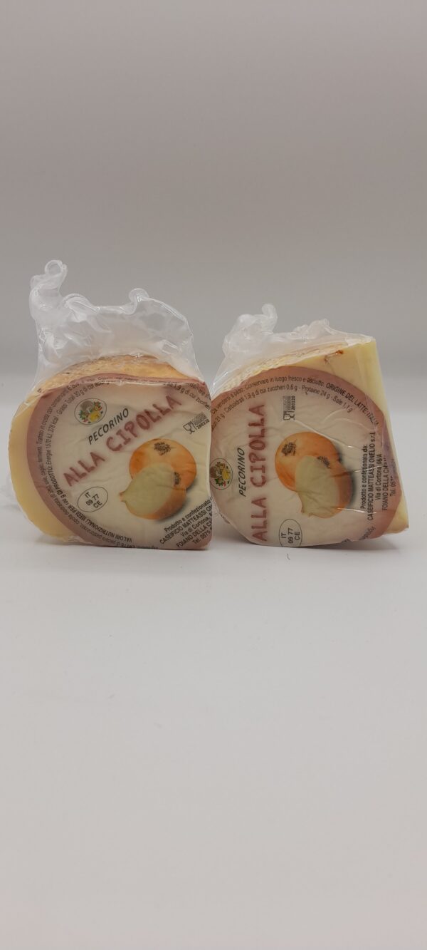 Pecorino cheese with onion